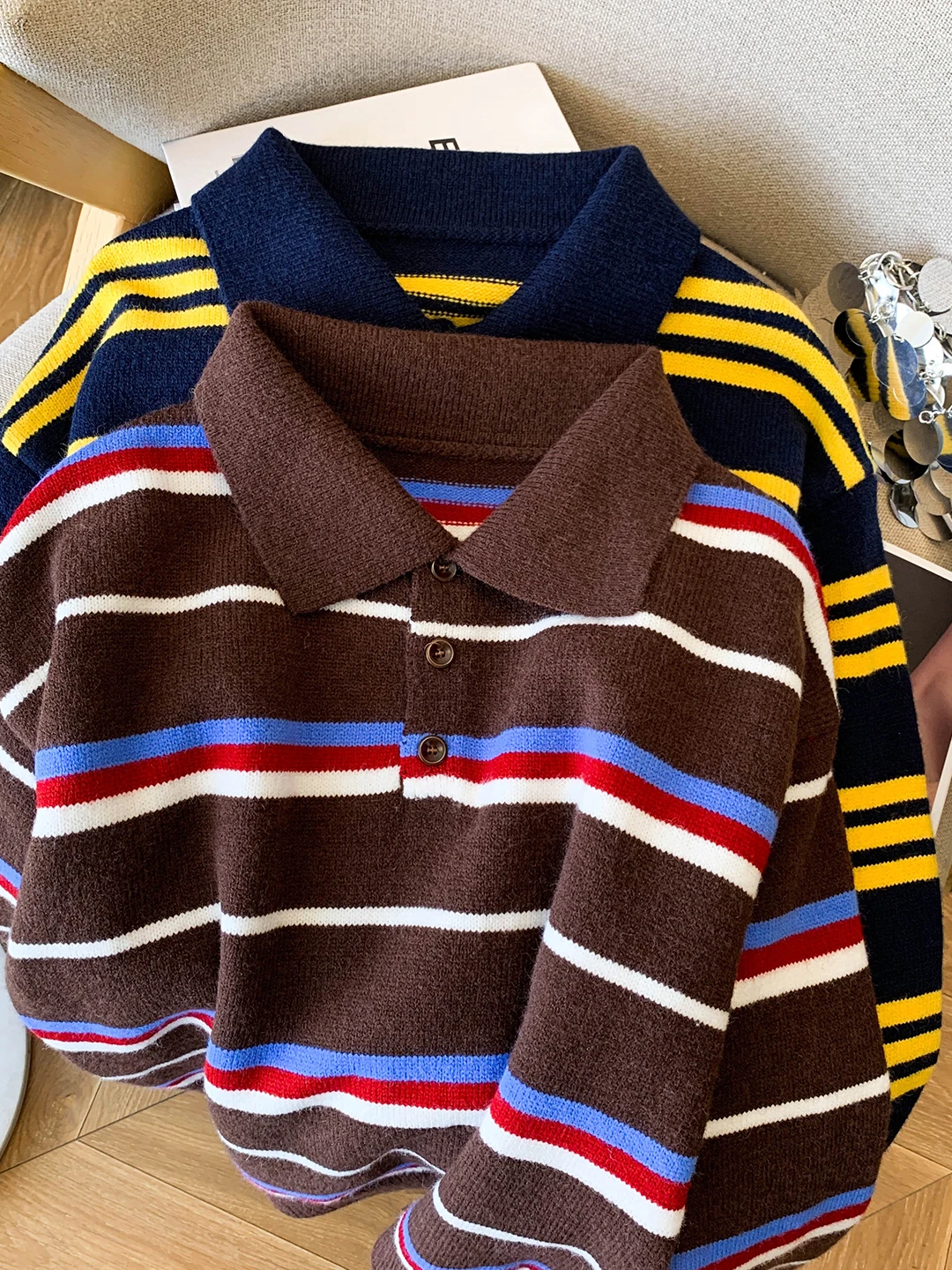 Faionable الخريف الشتاء Ne محبوك سترة المرأة فضفاضة لينة شريط عادية Sle الكورية فضفاضة تناسب سترة طويلة Sve