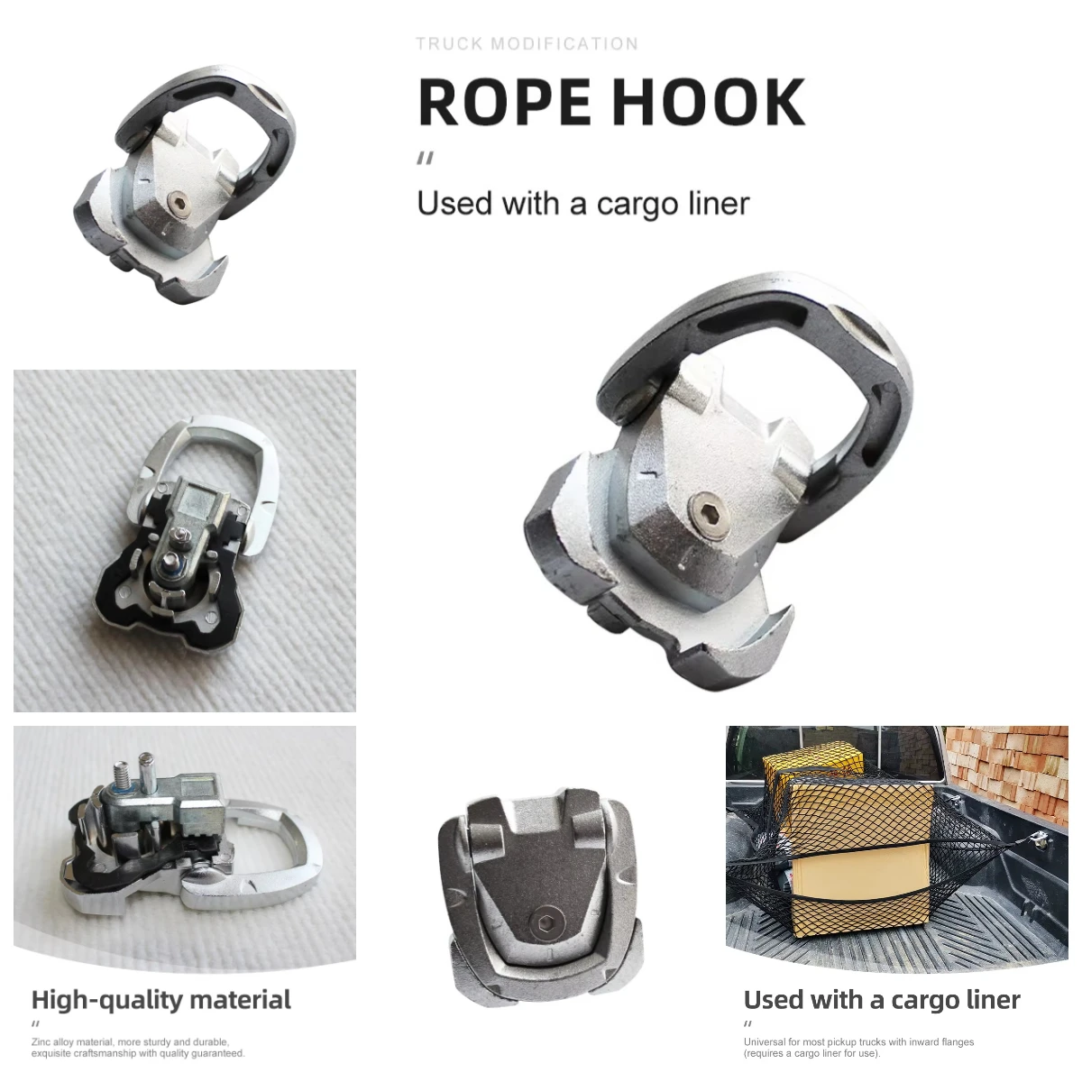 Car trunk hook organizer with fasteners, used for installing external accessory luggage mesh hooks on rear cargo