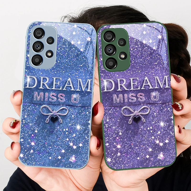

Love and Rose Purple Bow For Samsung S8 S9 S10 20 U ltra S21 Pro S22 Plus S23 FE S24 Ultra S25 Edge S25Ultra Glass Phone Case