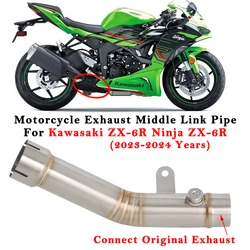 Slip On For KAWASAKI Ninja ZX-6R ZX6R ZX 6R 2023 2024 Motorcycle Exhaust Escape System Modified Muffler Middle Link Pipe