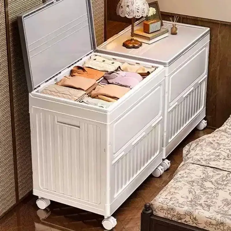 Large Capacity Plastic Storage Box Clothes Organizer Cabinet Quilt down Jacket Foldable Cotton Blanket Storage Solution