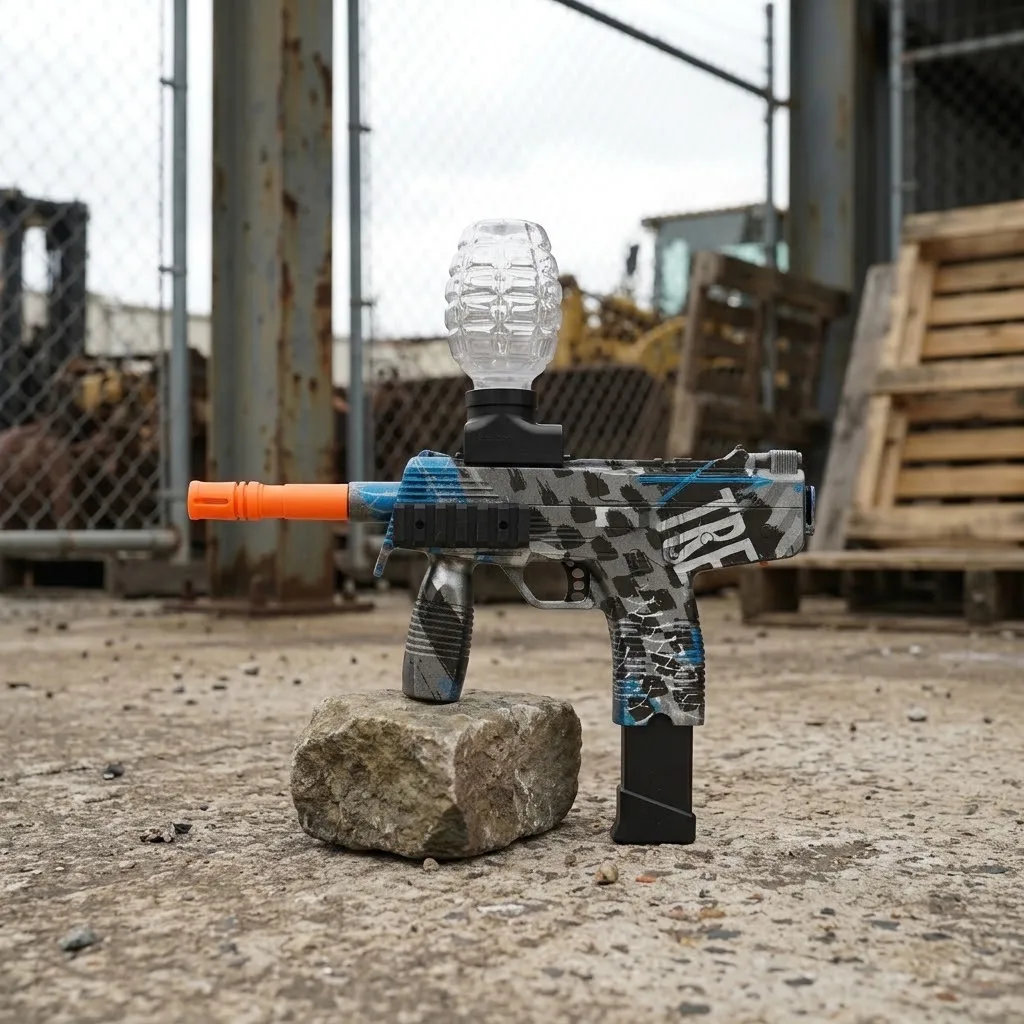 Electric UZI Rechargeable Hydrogel Toy Gun Removable Battery for Outdoor Game (Bullets Not Included)