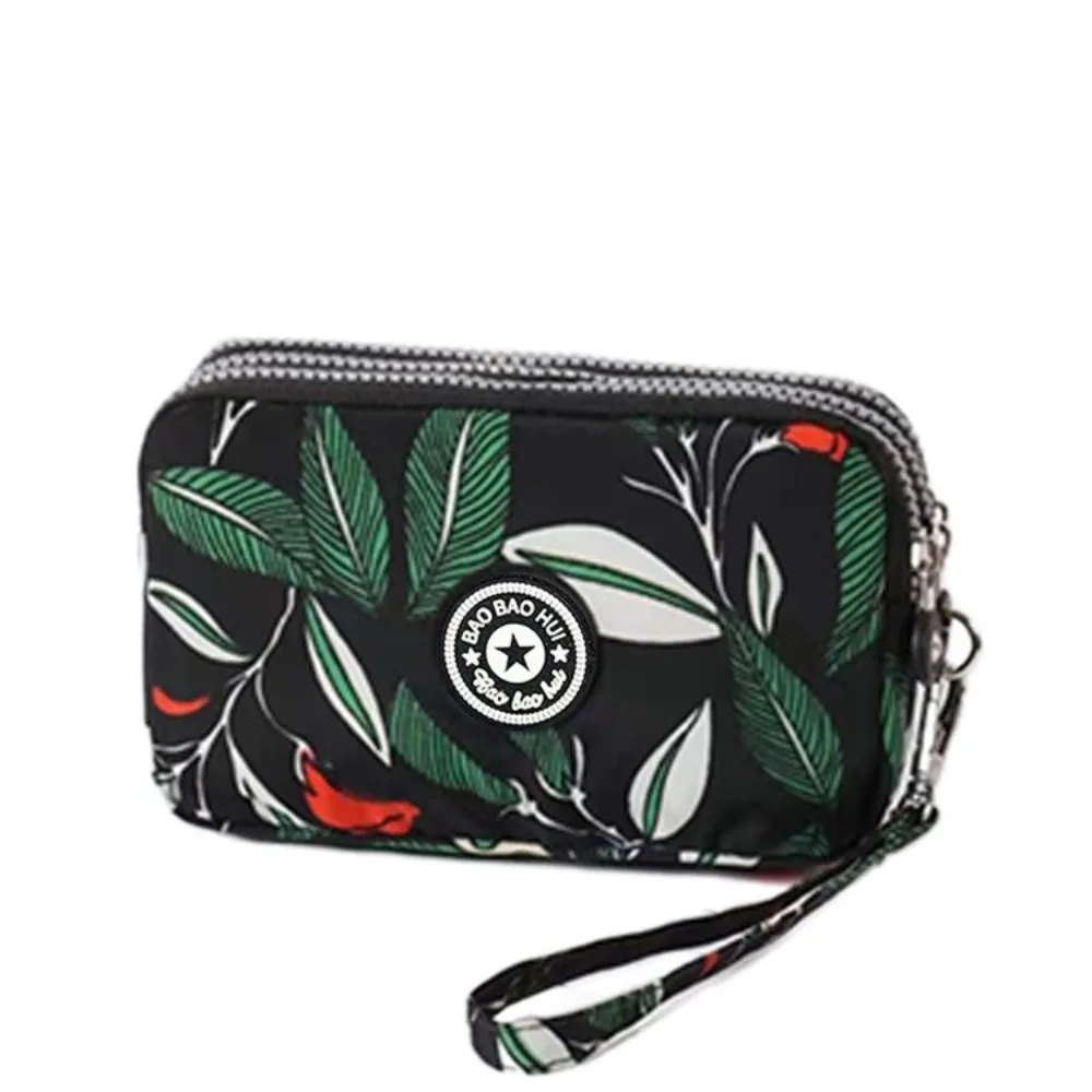 Durable Three Layers Coin Purse Oxford Cloth Zipper Coin Bags Large Capacity Waterproof Pouch Purse
