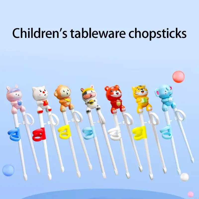 L9BE Antislip Silicone Grip Training Chopsticks For Toddlers With Compactly Travel Holder Kids Chopsticks