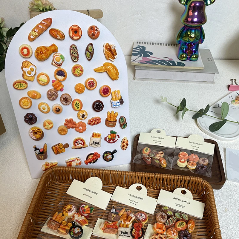 مجموعة مغناطيس الخبز الأمريكي الممتاز 1/5/6/12 قطعة؛ ملصقات ثلاجة طعام صغيرة من الراتنج لديكور المنزل