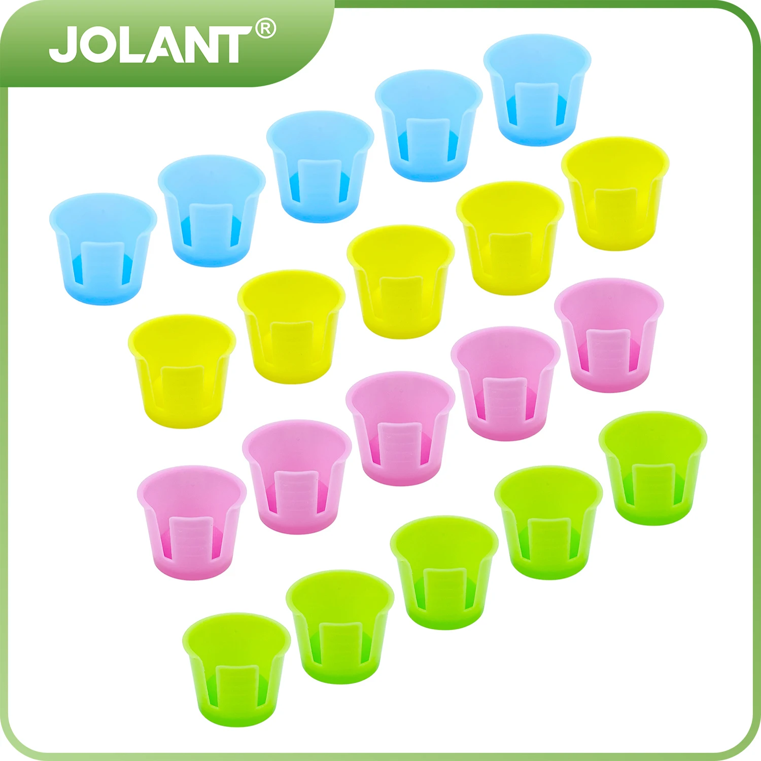 JOLANT 100pcs Disposable Mixing Bowls Plastic Dental Lab Cups for Gypsum Plaster Alginate Multifunction Dentistry Lab Tools