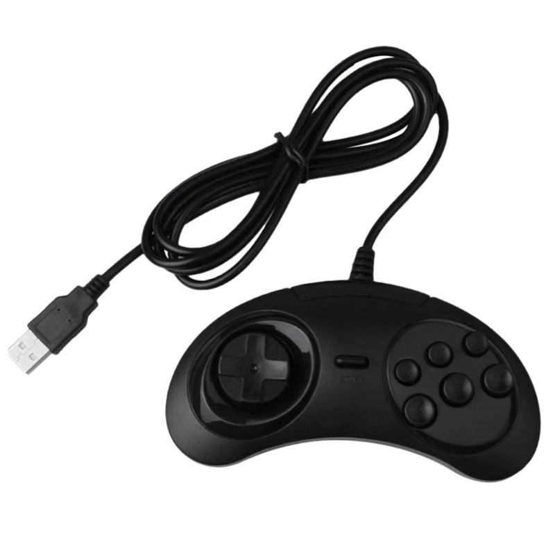 USB Gamepad Game Controller 6 Buttons For SEGA USB Gaming Joystick Holder For PC MAC Mega Drive Gamepads