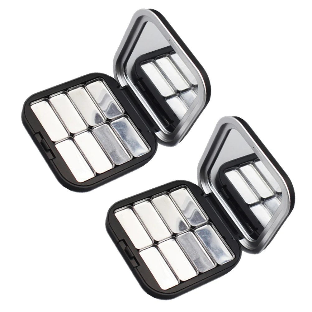 2 Pcs Eye Shadow Box Cosmetics Organizer Black Eyeshadow Palettes Empty Make up Palate Lipstick Makeup Powder