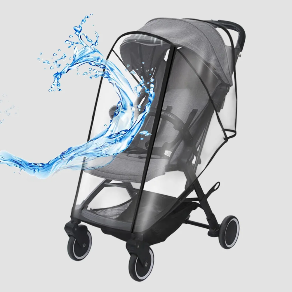 Transparent Baby Stroller Rain Cover Outdoor Windproof Baby Pram Rain Cover Travel Waterproof Pushchair Raincoat