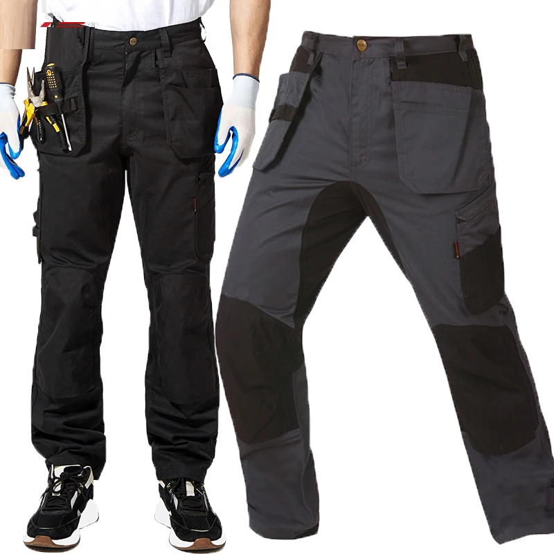 

Stretchy Cargo Pants Working Pants Men Workwear Muti Fly Pocket Cargo Black Trousers Hiking Outdoor Pants Men Cycling Work Pants
