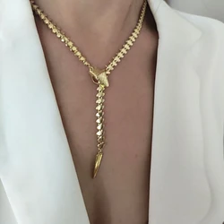 Snake necklace for women drawstring y necklace adjustable minimalist jewelry elegant cool unique jewelry new in