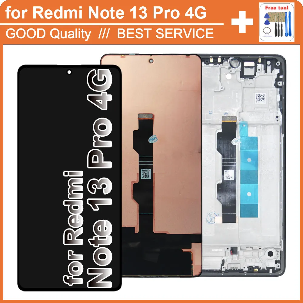 Super AMOLED LCD for Redmi Note 13 Pro 4G LCD Display Touch Screen Replacement for Redmi Note 13 Pro 23117RA68G LCD