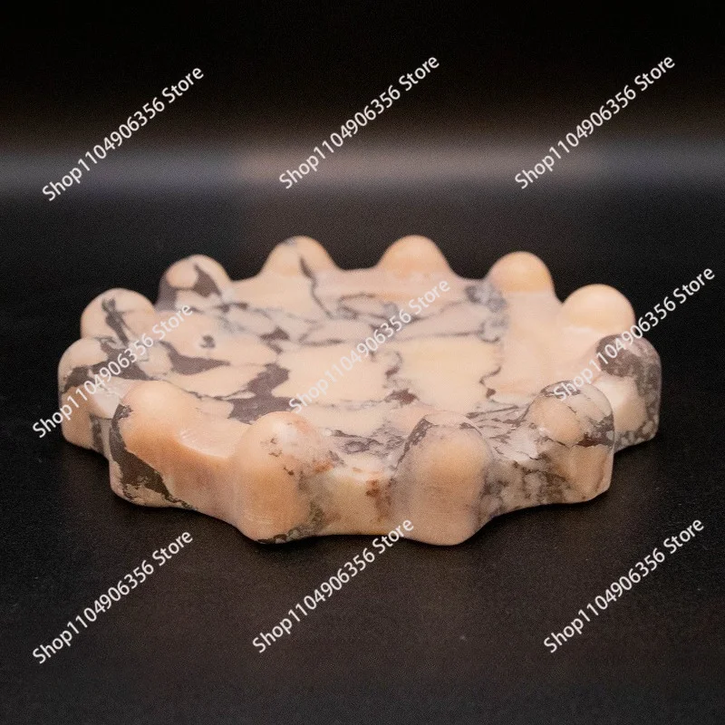 Light luxury natural marble tray custom round decorative tray storage tray classical Nordic style ashtray storage