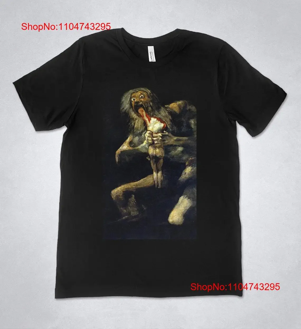 Camiseta Francisco de Goya Saturno Devouring His Son Art camiseta vintage lavada homme suave Casual streetwear gráfico