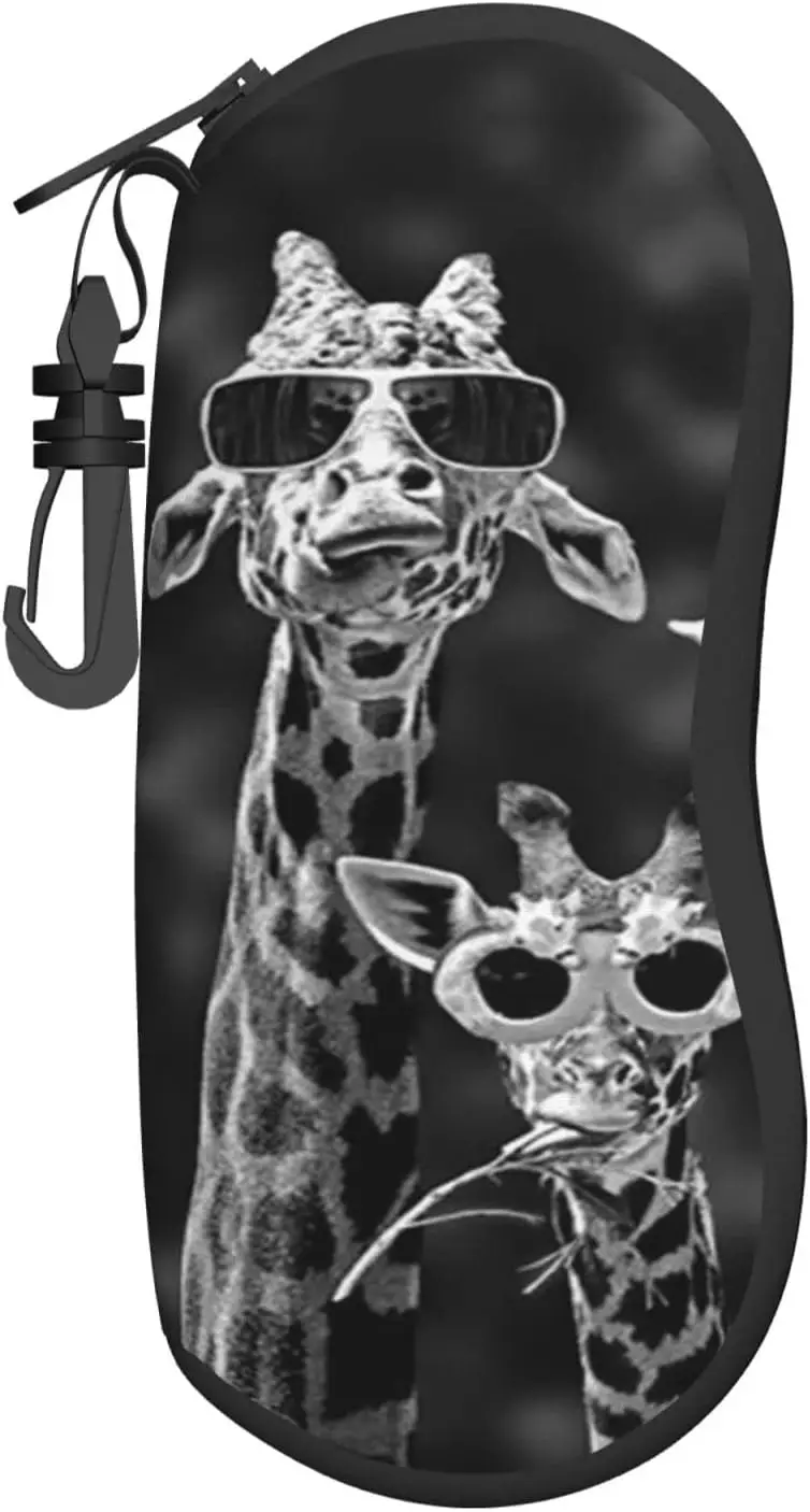 

Мягкий чехол для солнцезащитных очков для мужчин и женщин, сверхлегкий неопреновый чехол для очков на молнии, портативный футляр для очков с зажимом для ремня