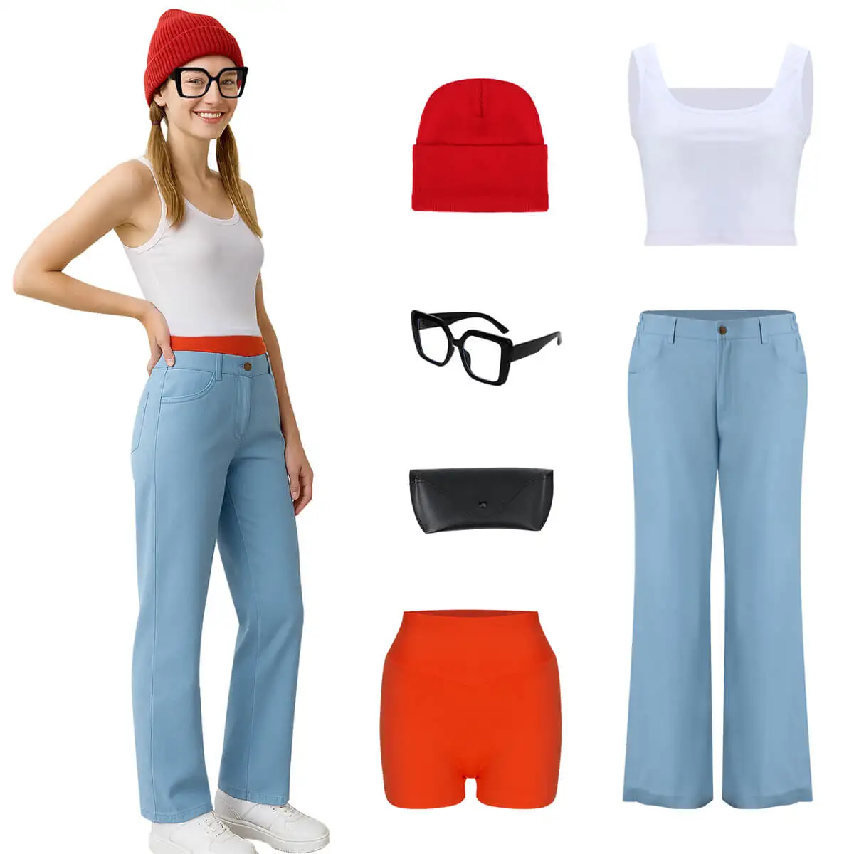 

Game Tricky Cosplay Costume For Women Subway Surfers Halloween Party Outfit Vest Pants Underwear Hat Glasses-Takerlama