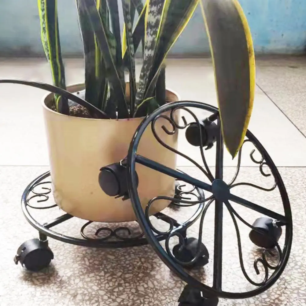 2 Pcs 30cm Metal Plant Caddy With Wheels Flower Pot Stand With Casters Indoor Outdoor Rolling Plant Stands For Potted Plants