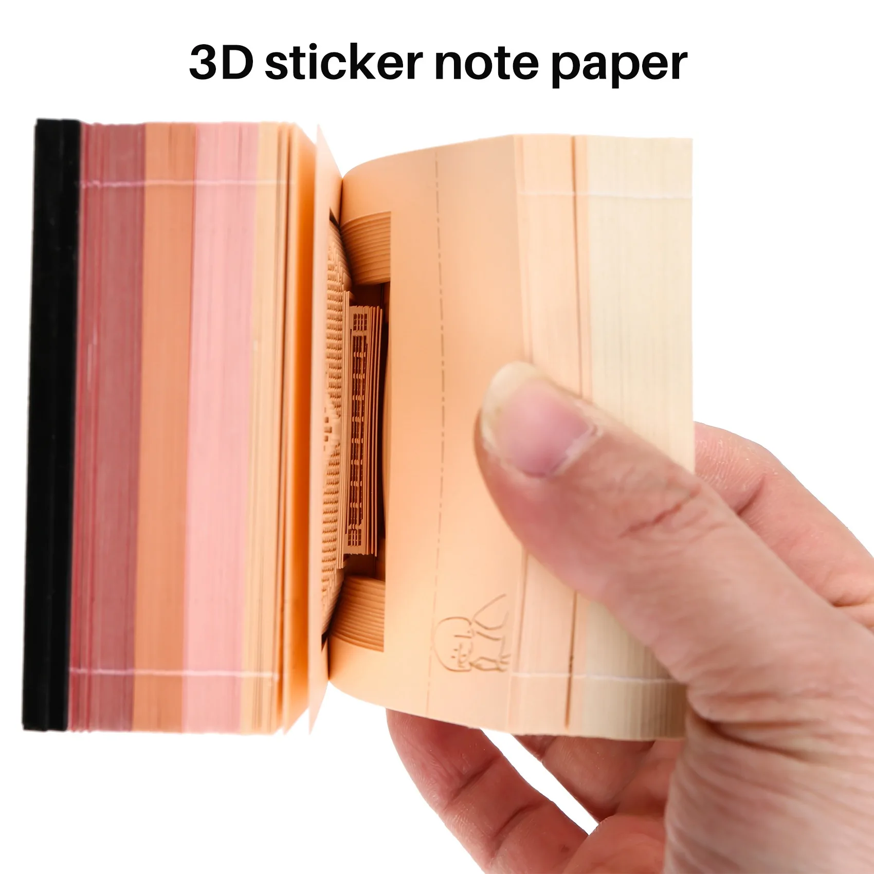 150 Sheets Card Craft 3D Sticker Notes Memo Pads DIY Art Building Block Paper Carving Stick Note Creative