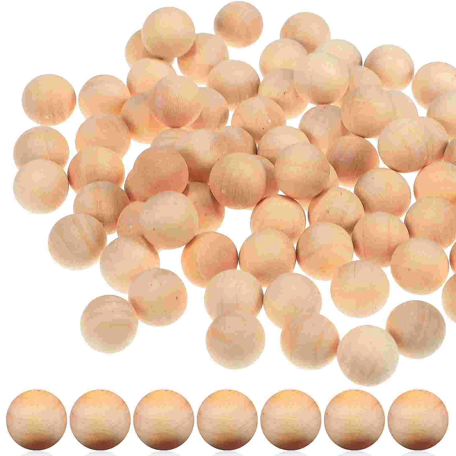 100 Pcs Wooden Beads Ball 12mm Non-hole DIY Crafts Unfinished Balls For Mini Spheres