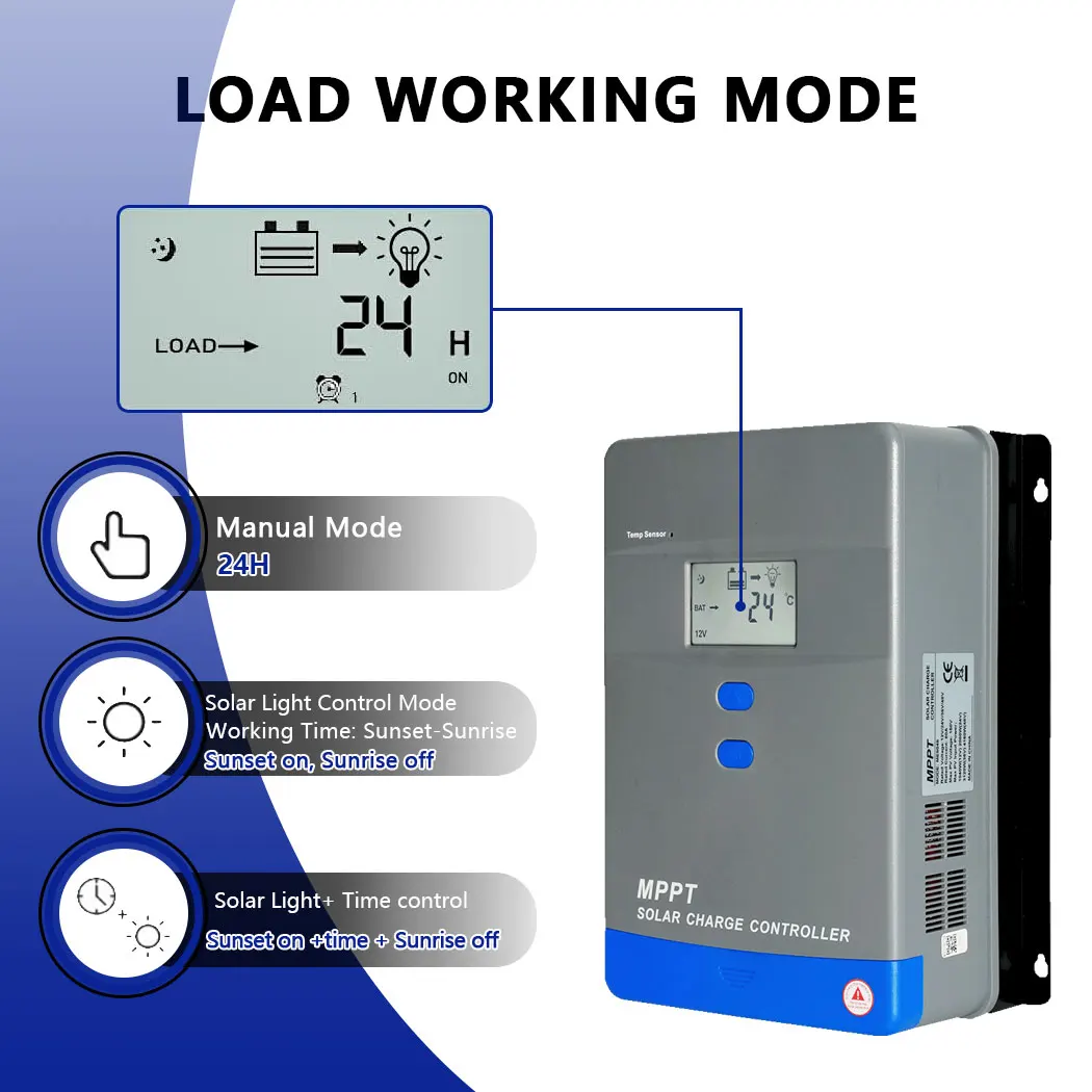 Y&H 40A 60A 80A 100A Real MPPT جهاز التحكم بالشحن بالطاقة الشمسية 12 فولت 24 فولت 36 فولت 48 فولت مع شاشة الكريستال السائل منظم الطاقة الشمسية للرصاص الحمضية/الليثيوم #4