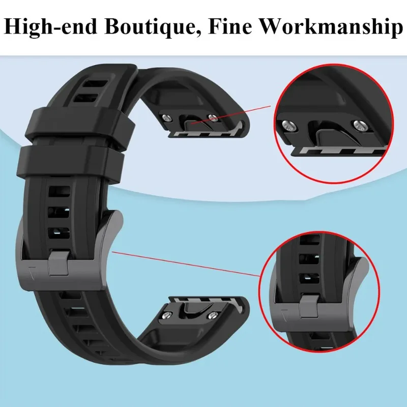 Pasek silikonowy 26/22/20mm do Garmin Fenix ​​8/Tactix 8/Enduro3/Fenix ​​E 7X bransoletka Quick Fit opaska na nadgarstek Forerunner 965/955 Correa