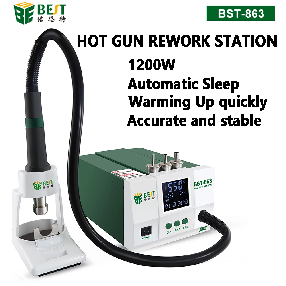

Пистолет горячего воздуха BST-863 1200 Вт BGA паяльная станция паяльная станция термофена 220 В/110 В для SMD SMT сварочные инструменты для ремонта