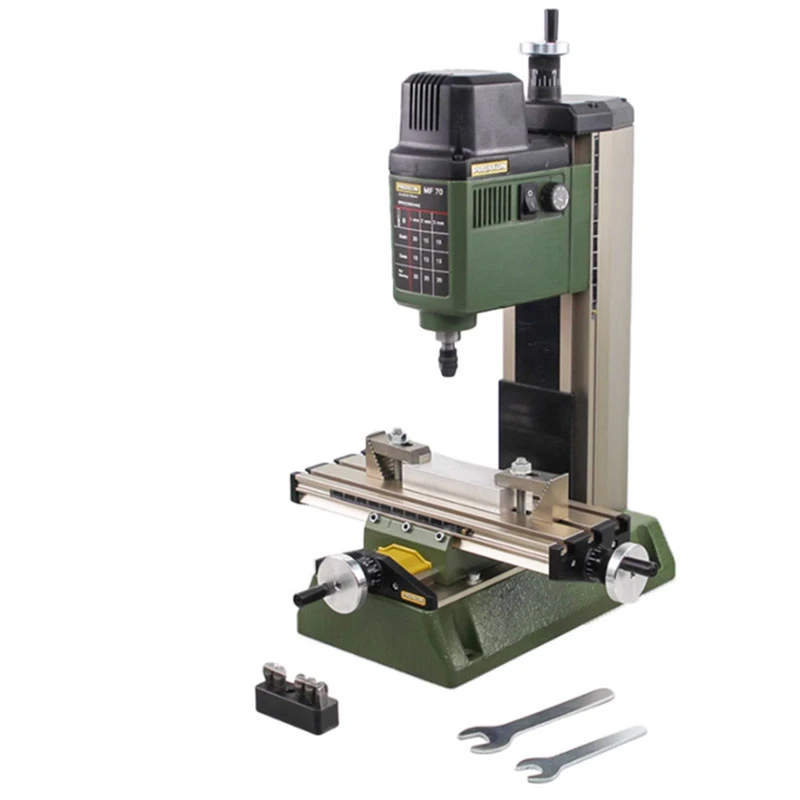 Milling Machine MF70 Bench Driller Woodworking Lathe with Optional Dividing Head Chuck Tungsten Steel Cutter Bits Vise