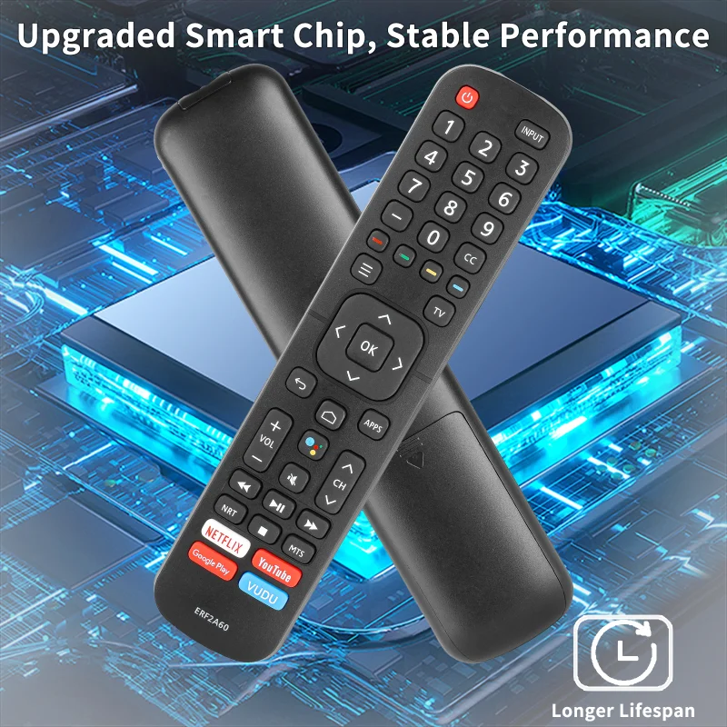 Control Remoto ERF2A60 para Hisense, Compatible con Hisense Smart 4K TV 5H9F 50H8F 55H8F 55H9F 65H8F 55Q8G 65Q8G 75Q8G 50H8G 55H8