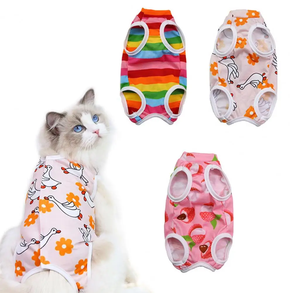 Elastic Kitten Bodysuit  Comfortable Apparel Cat Weaning Suit  After Surgery Recovery Suit