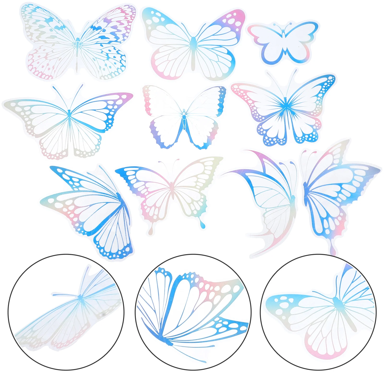 

Butterfly Prism Sticker Window Decal Static Cling Non Adhesive PVC Glass Decor Bedroom Living Room Anti Collision Bird