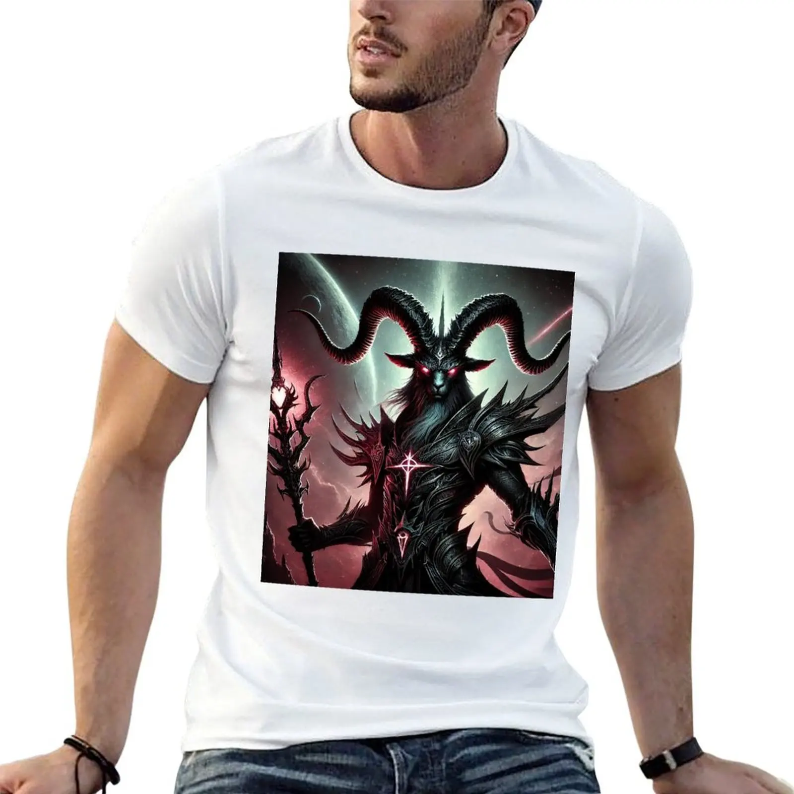 Capricorn : The Dark Sentinel of Ambition T-Shirt Active Sports Chemise en coton à manches courtes