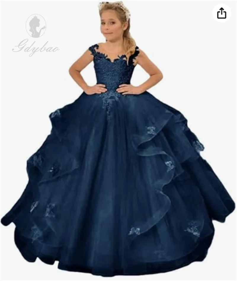 Flower Girl Dresses for Wedding Tiered Ruffles Princess Pageant Dress Tulle Prom Ball Gowns For Girls First Communion Dresses