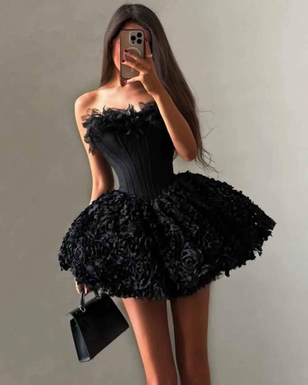 

Customized Modern Style Classic Handmade Flower Ruched A-line Strapless Mini Dresses Bespoke Occasion Dresses Sizes Available