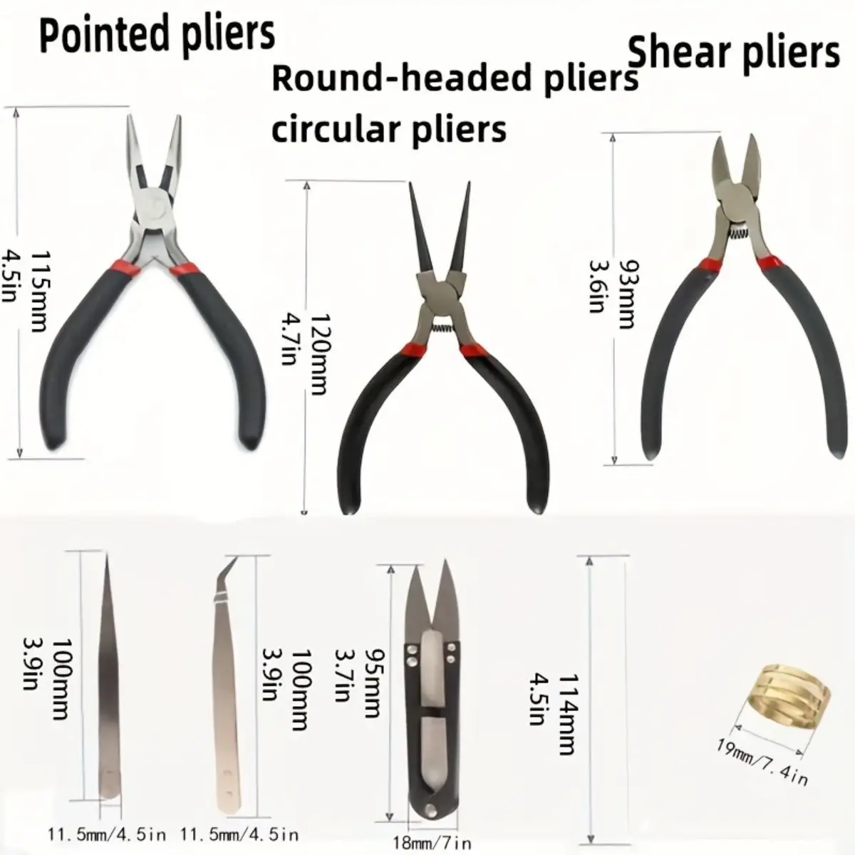 Juego de accesorios para hacer joyería profesional, alicates, tijeras, pinzas, pasador, anillo de salto, herramienta para pulsera, collar,