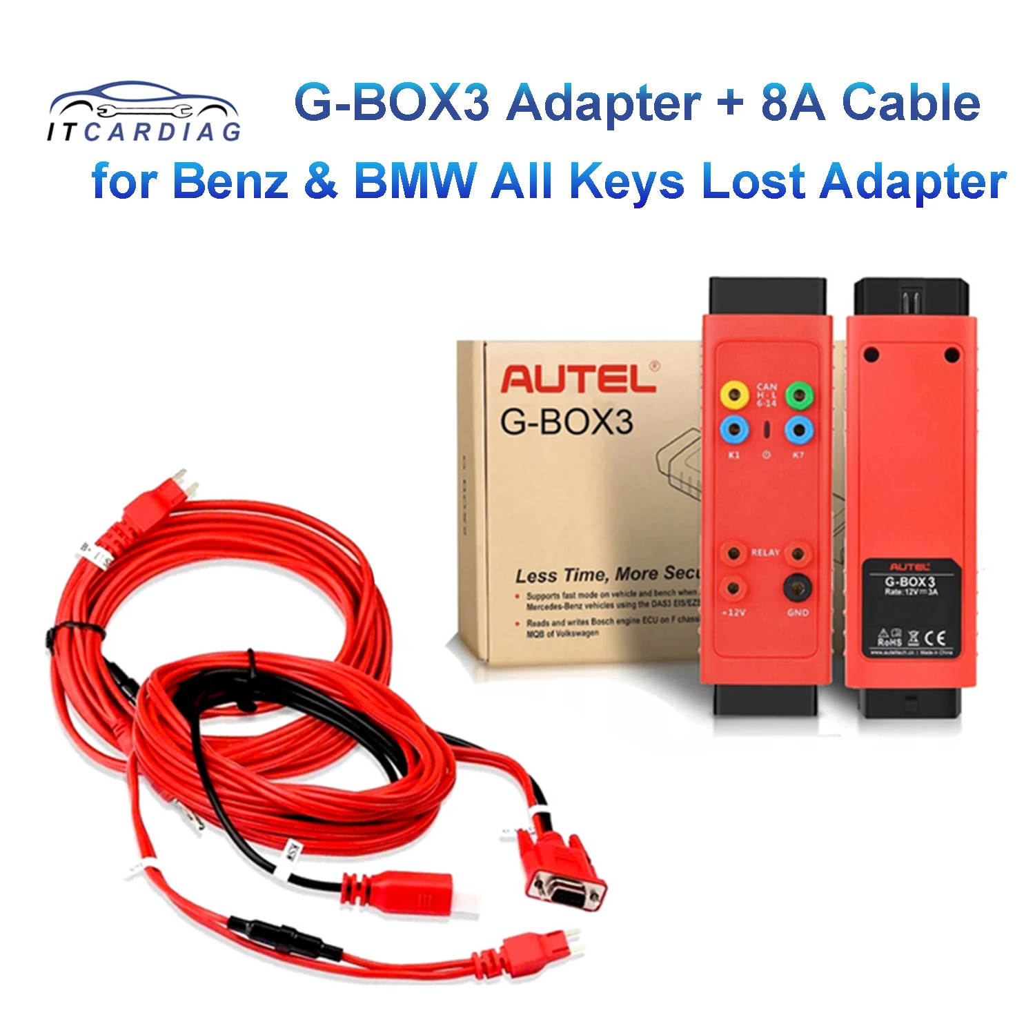 In Stock Autel G-BOX3 Adapter Suit Key Programmer for Benz&BMW Accessory Tool Work for Toyota 8A AKL Cable All Keys Lost Adapter