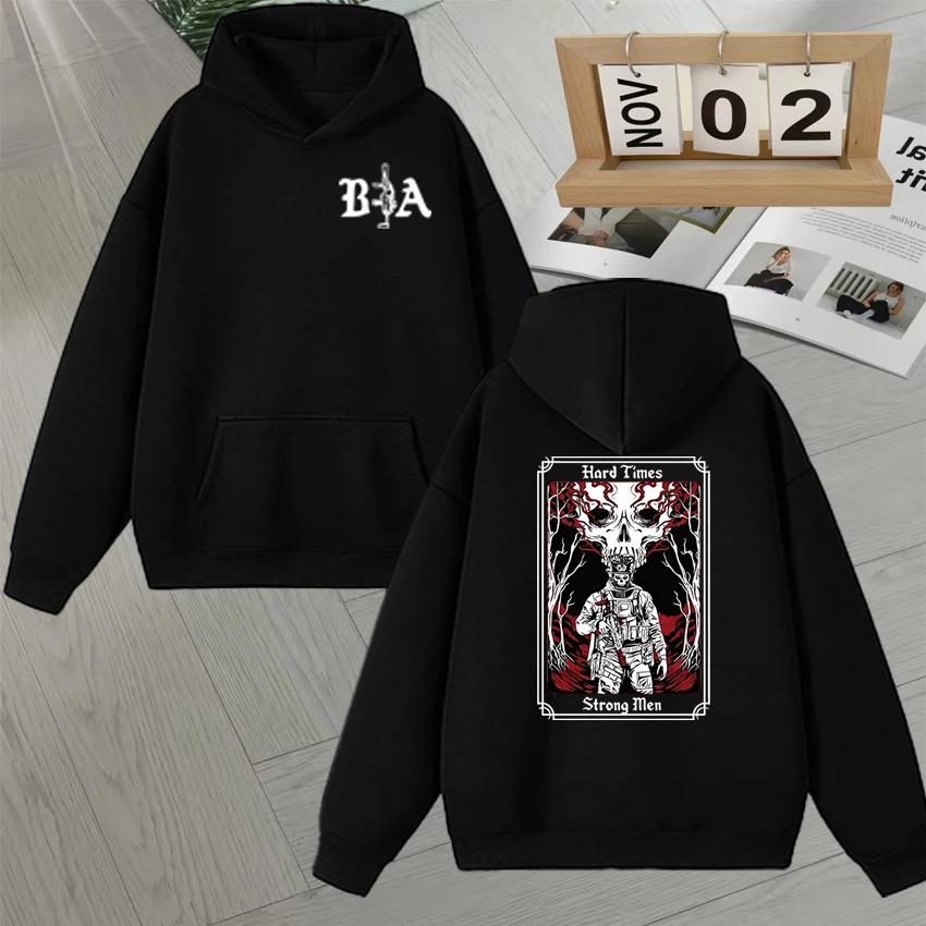 

Hot Hard Times Brothers In Arms Double Sided print Sweatshirts Long sleeve Men Women gothic clothes Autumn Winter Hoodies Unisex