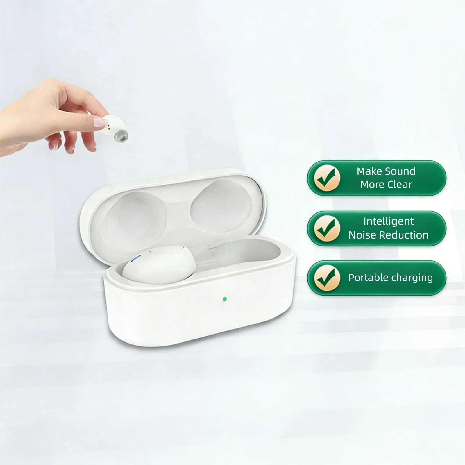 

Беспроводные невидимые внутриканальные наушники-коллекторы звука для людей с легкой и средней потерей слуха, перезаряжаемые через Type-C, с ЧПУ-обработкой