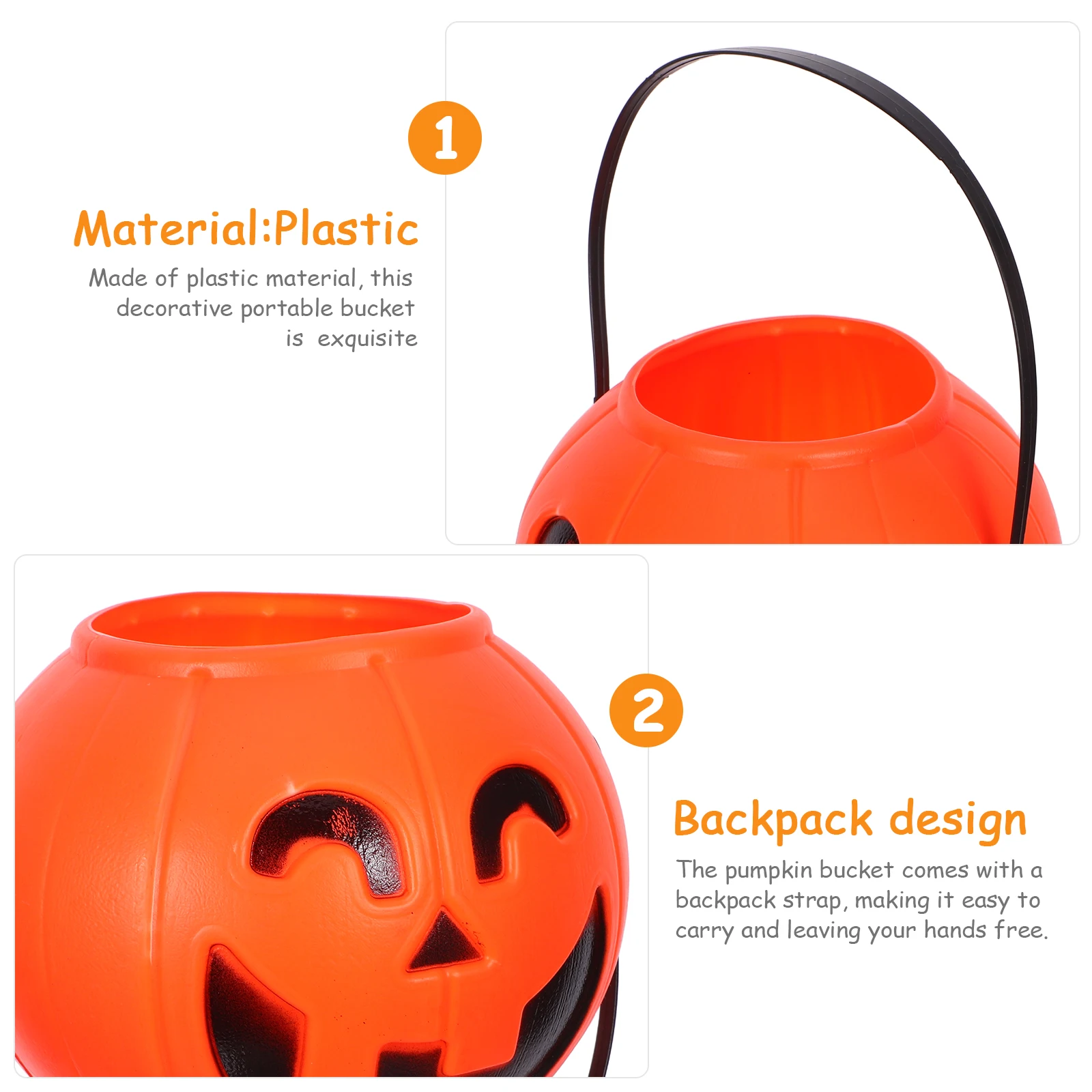 

3Pcs Halloween Pumpkin Bucket Candy Snack Gift Holder Portable handheld Buckets Kids Halloween party Trick or Treat Candy boxes