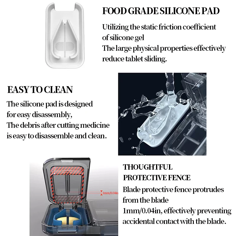 Advanced portable medicine box-divided into two parts with medicine cutter-multifunctional precision medicine cutter 1/2 medicin