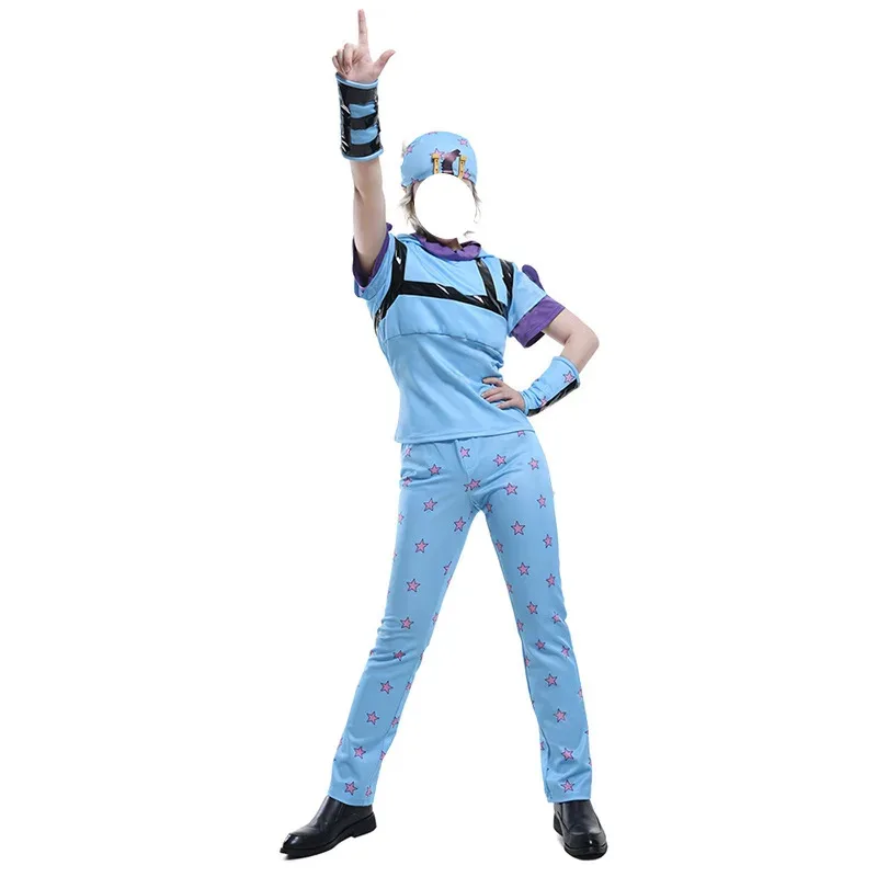 sisi 2233Anime JoJo's Bizarre Adventure Johnny Joestar Cosplay Costume homme uniforme bande dessinée pyjama haut pantalon chapeau bracelet Costume