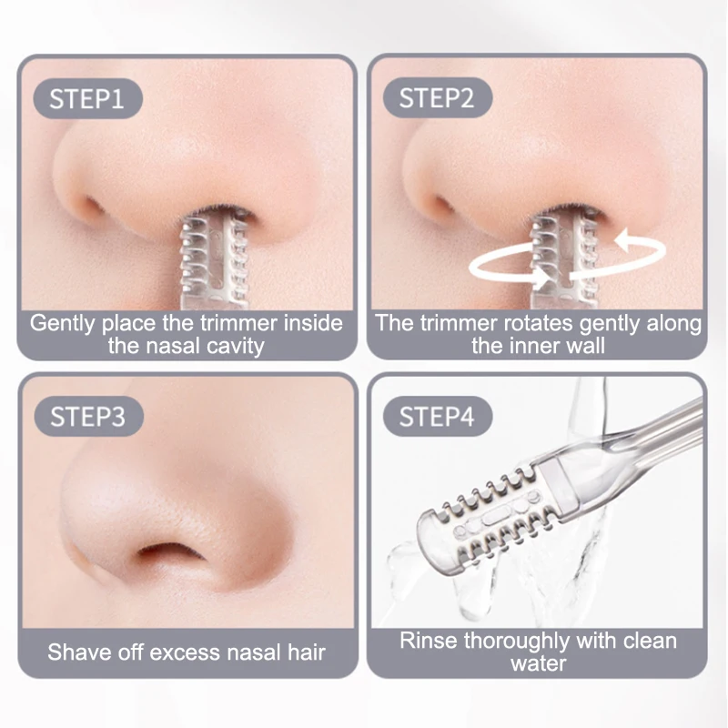 2-в-1 портативный ручной триммер для волос в носу, рта, лица, моющийся для мужчин и женщин, водонепроницаемый аксессуар для удаления волос в носу с двойной головкой