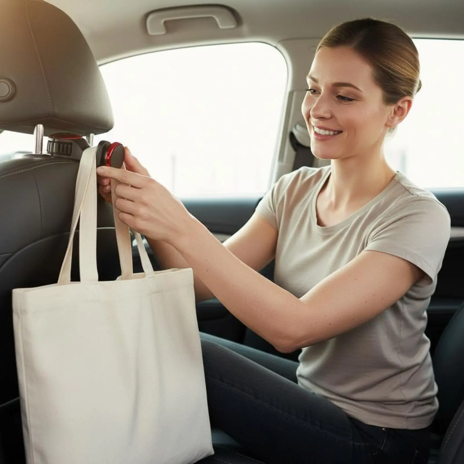 

Multifunctional Headrest Hanger Hook Space Saving 2 in 1 Car Headrest Hook Backseat Purse Hanger Sturdy Duty for Travel Trips