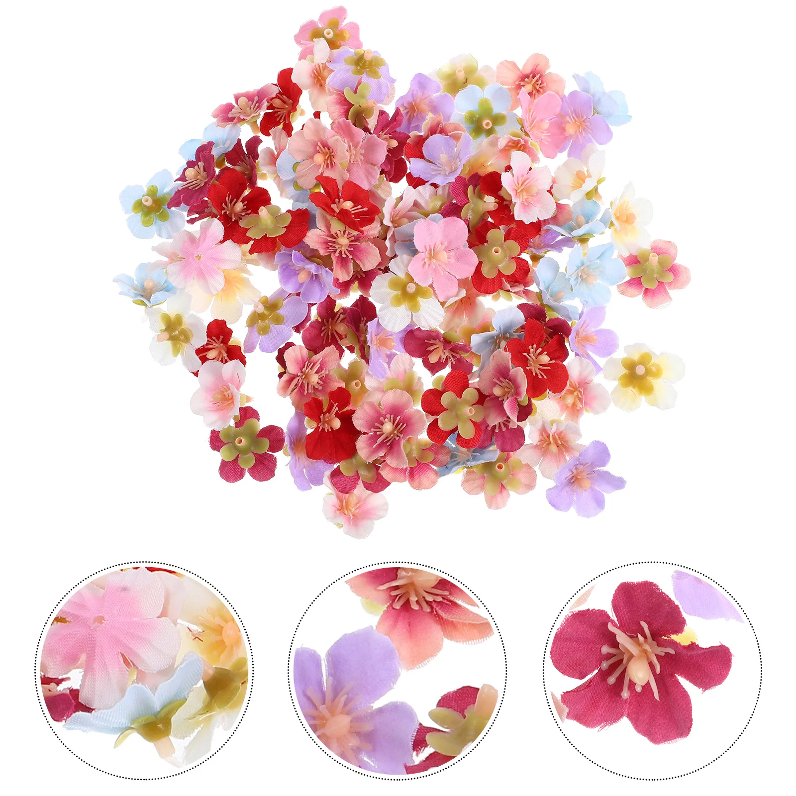 

100Pcs Artificial Cherry Blossom Mini Flower Heads Soft Realistic Simulation for DIY Wedding Decorations Party Craft