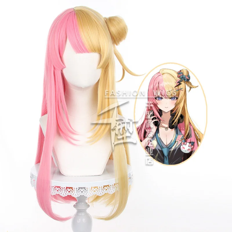 

Kotoka Torahime Cosplay Wig Anime Vtuber Nijisanjien EN7 XSOLEIL Pink Yellow Wigs Cosplay Heat Resistant Synthetic Prop