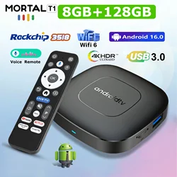 New Android16 Smart Home Theater TV Box RK3518 Quad Core Google Assistant Streaming 8GB128GB Media Player Dual Wifi 2.4G/5.8G T1