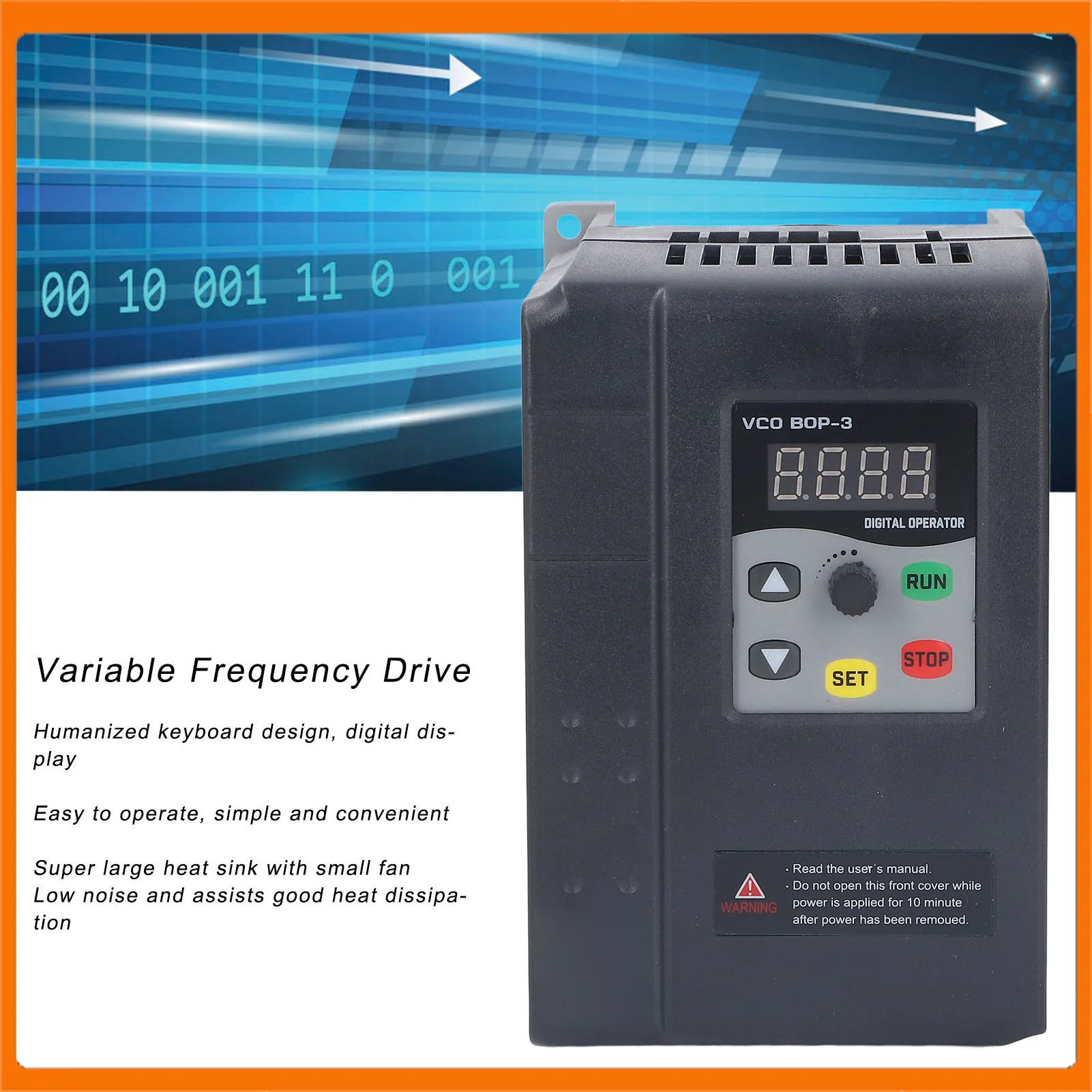 

Variable Frequency Drive 2.2KW Single Phase To 3 Phase VFD Mini Frequency Inverter AC 220V Input AC 0‑220V Output VFD Inverter