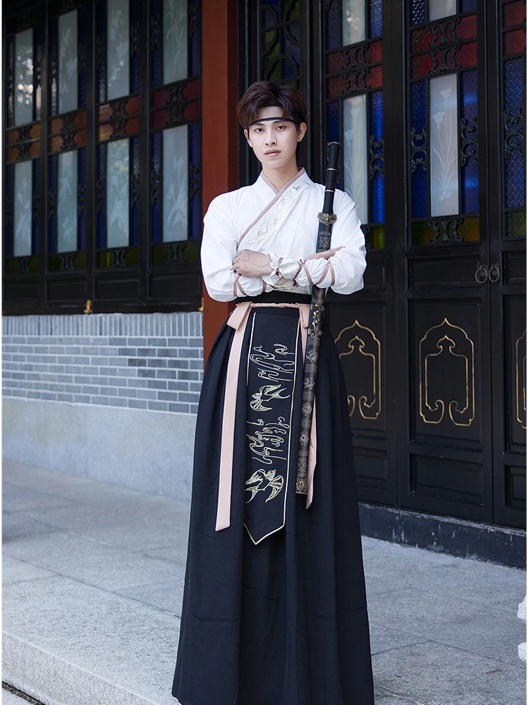 Dinastia Han Espadachim Halloween Cosplay Traje, Antigo Hanfu Folk Dress, Tang Suit, Estágio Cosplay Roupas, Homem Hanfu Outfit