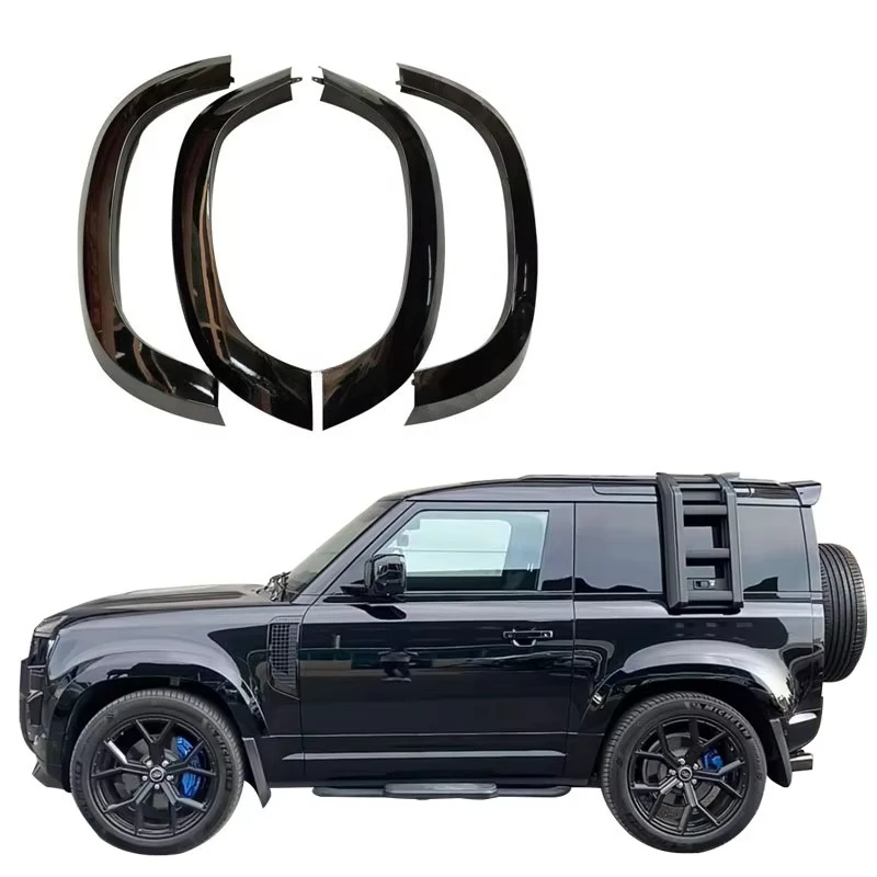 Factory High Quality Glossy Black Wheel Arch Eyebrow Fender Flares 4 PCS Set for Defender 90 2020+