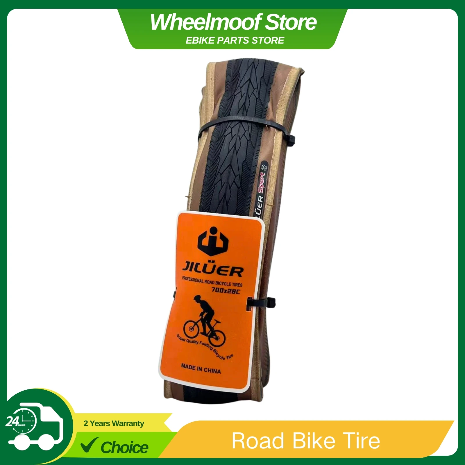 JILUER Road Bike TireHigh-Performance 700x28c Road Bike Tires - 60TPI Puncture Resistant & Foldable Black/Yellow