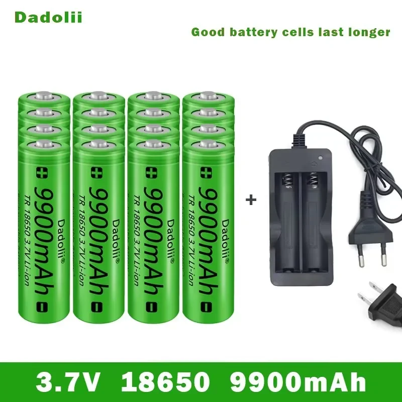 18650 Battery Rechargeable Battery 3.7V 18650 9800mAh Capacity Li-ion Rechargeable Battery For Flashlight Torch Battery+Charger